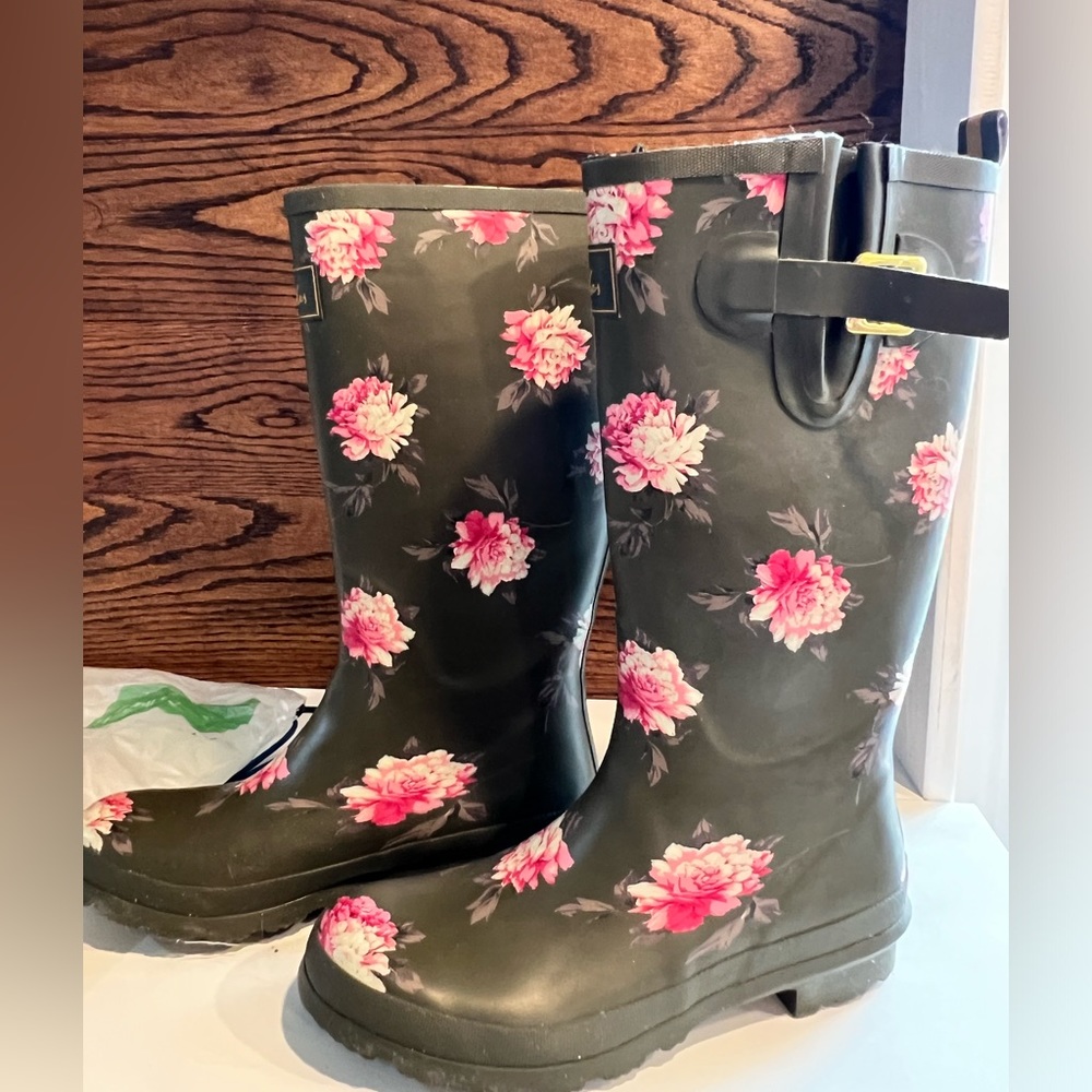 Joules floral rain boot wellies US size 10